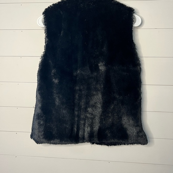cejon faux fur black vest zipper Womens m medium - Picture 3 of 3